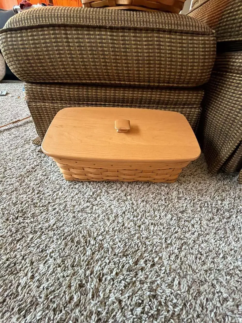 Longaberger 1999 Address Mail Basket Handwoven Dresden Ohio USA with Wood Lid